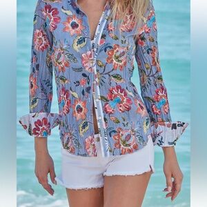 Cino crinkle cotton shirt, size medium